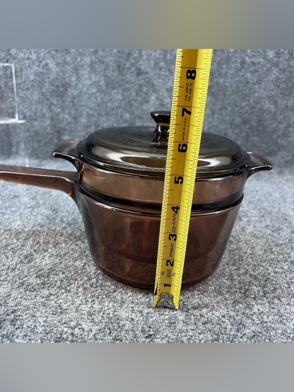 Visions Amber Double Boiler Pot W/Pyrex Lid Cookware V 1.5 B, V20B & P83C France - Picture 10 of 11